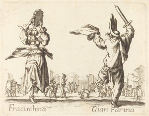 Fracischina og Gian Farina af After Jacques Callot