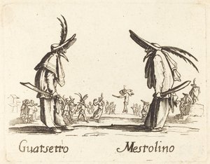 Guatsetto og Mestolino af After Jacques Callot