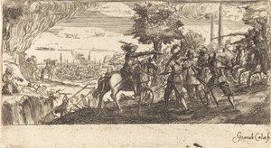 Landskab med kampscene af After Jacques Callot