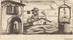 Landskab med en Brønd af After Jacques Callot