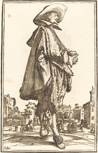 Ædel mand med foldede hænder af After Jacques Callot