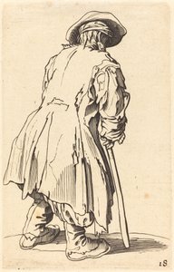 Gammel tigger med én krykke af After Jacques Callot