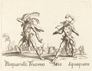 Pasquariello Truonno og Meo Squaquara af After Jacques Callot