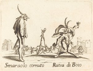 Smaralo Cornuto og Ratsa di Boio af After Jacques Callot