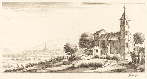 Landsby Kirke af After Jacques Callot