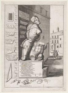 Statue af Pasquin i kardinal Ursinos hus, udgivet efter 1582., udgivet efter 1582. af After Nicolas Beatrizet.