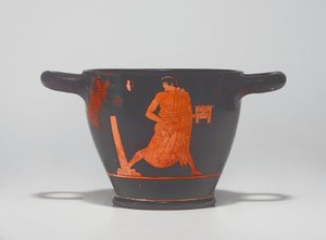 Lofts rødfigur skyphos, ca. midten af 5. århundrede f.Kr. (keramik) af Agathon Painter (attr. to)