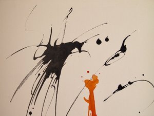 Uden titel 17, 2016 (blæk på papir) af Agnes Girardon