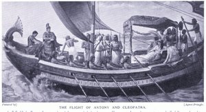 Anthony og Cleopatras flugt, ca. 1920 (litho) af Agnes Pringle
