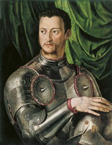 Portræt af storhertug af Toscana Cosimo I de Medici 1519-1574 i rustning af Agnolo Bronzino