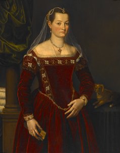 Portræt af en dame af Agnolo Bronzino