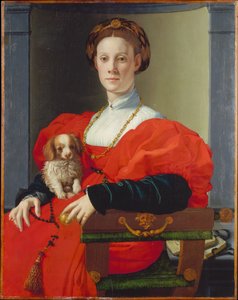 Portræt af en dame i rødt (Francesca Salviati?) af Agnolo Bronzino