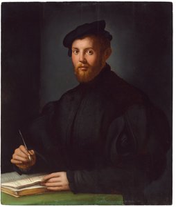 Portræt af en ung mand med en bog af Agnolo Bronzino