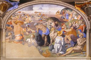 Israelitterne krydser Det Røde Hav, 1540-1545 af Agnolo Bronzino