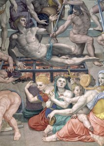 The Martyrdom of St. Lawrence, detalje af St. Lawrence på gitterfresken af Agnolo Bronzino