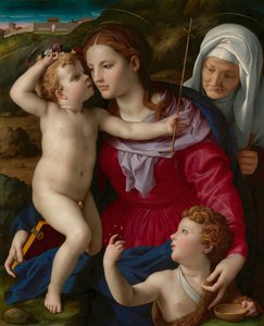 Jomfru Maria med barnet, den hellige Elisabeth og den hellige Johannes Døber af Agnolo Bronzino
