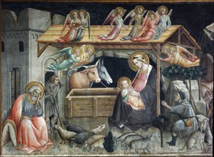 Creche (krybbe) Maleri af Agnolo Gaddi (1350-1396) Duomo, Sacro Cingolo Prato kapel