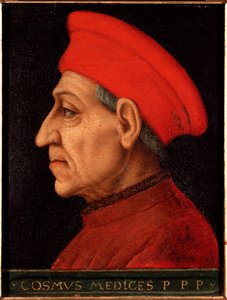 Portræt af Cosimo (Cosimo de Medici), kendt som Cosimo den gamle Medici (1389-1464) Maleri af Allori Angelo di Cosimo dit Bronzino (1503-1572) Palace Medici-Riccardi (Medici Riccardi) Firenze af Agnolo Bronzino