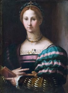 Portræt af en dame af Agnolo Bronzino