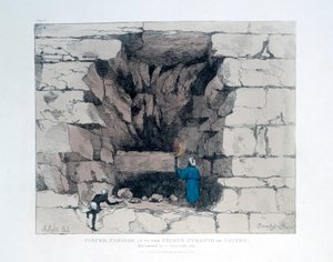 Tvunget passage i den anden pyramide i Giza, Egypten, 1820