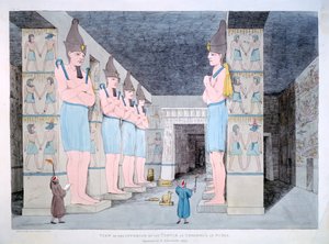 Det indre af templet i Ybsombul i Nubia, 1820