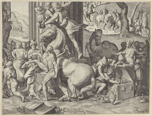 Tilbedelse af Magi (nederste højre del) af Agostino Carracci