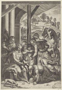 Tilbedelse af kongerne af Agostino Carracci