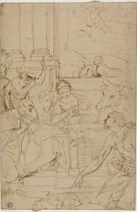 Tilbedelse af hyrderne af Agostino Carracci