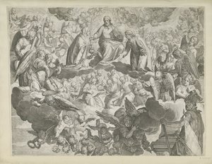 Sankt Justina af Padovas martyrium (øverste halvdel) af Agostino Carracci