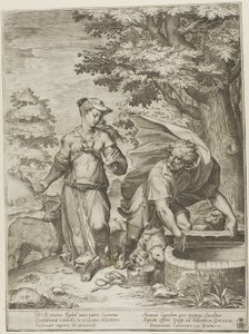 Jakob og Rachel af Agostino Carracci