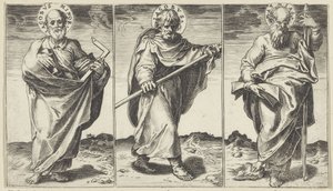 Jakob den Mindre, Jakob den Større og Matthias Kristus, Maria, Johannes Døberen og apostlene (serietitel) af Agostino Carracci