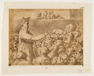 Karikatur af en prædiken af Agostino Carracci