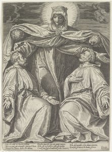 Mary beskytter medlemmer af et broderskab af Agostino Carracci