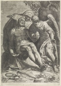 Maria med Kristi legeme (Pietà) af Agostino Carracci