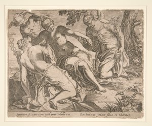 Merkur og de tre nåder af Agostino Carracci