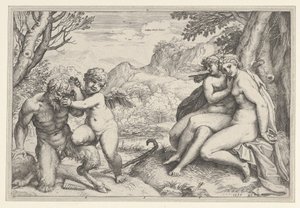 Kærlighed overvinder alt, 1599. af Agostino Carracci