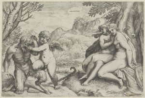 Kærlighed overvinder alt (titel på objekt) af Agostino Carracci