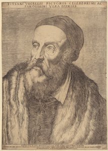 Portræt af Tizian af Agostino Carracci