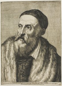 Portræt af Titian af Agostino Carracci