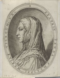 Portret van Beatrice af Tenda af Agostino Carracci