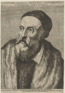 Portræt af maleren Titian af Agostino Carracci