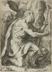Sankt Hieronymus i anger af Agostino Carracci