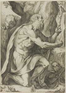 Sankt Hieronymus i anger af Agostino Carracci