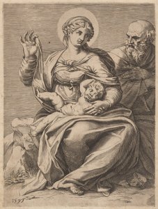 Den hellige familie af Agostino Carracci