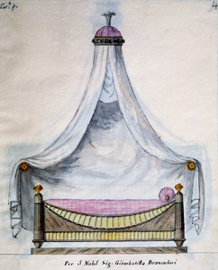 Himmelseng til hr. Brancadori, fra Works of carpenter og låsesmed, udtænkt og designet af mig Agostino Fantastici), manuskript 3, plade 4 (1782-1845) af Agostino Fantastici