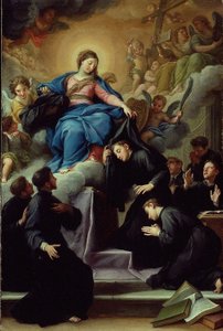 Madonnaen med de syv grundlæggere af Serviteordenen, ca. 1728 (olie på lærred)
