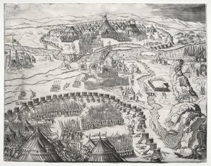 Stillingen og lejren for hærene af Charles V og Soliman II, 1532.