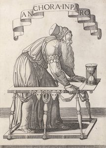 Allegori om alderdom Anchora inparo (titel på objekt) af Agostino Veneziano (attributed to)