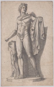 Apollo, ca. 1514-36. af Agostino Veneziano
