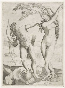 Apollo i Daphne af Agostino Veneziano